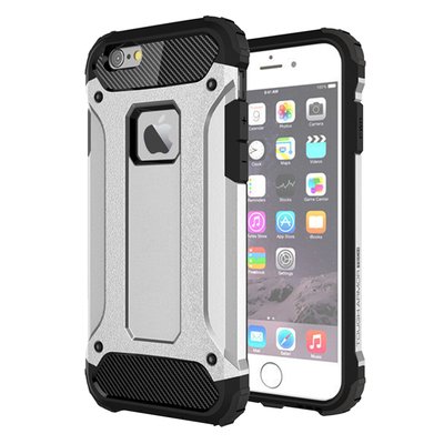 Microsonic Apple iPhone 6S Plus Kılıf Rugged Armor Gümüş