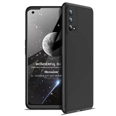 Microsonic Oppo A74 4G Kılıf Double Dip 360 Protective AYS Siyah