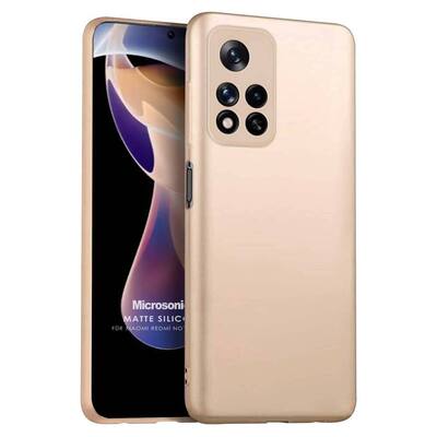 Microsonic Xiaomi Redmi Note 11 Pro Kılıf Matte Silicone Gold