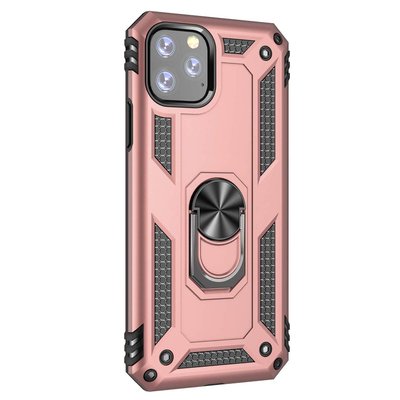 Microsonic Apple iPhone 11 Pro Kılıf Military Ring Holder Rose Gold