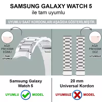 Microsonic Samsung Galaxy Watch 5 Pro 45mm Solid Steel Kordon Siyah