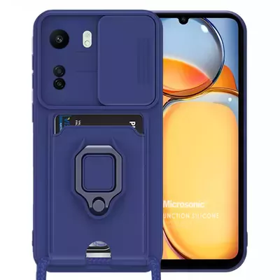 Microsonic Xiaomi Poco C65 Kılıf Multifunction Silicone Lacivert