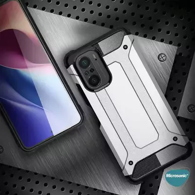 Microsonic Xiaomi Redmi K40 Kılıf Rugged Armor Kırmızı