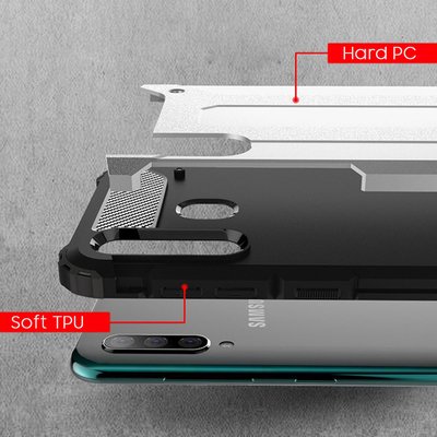 CaseUp Samsung Galaxy A21 Kılıf Tank Siyah