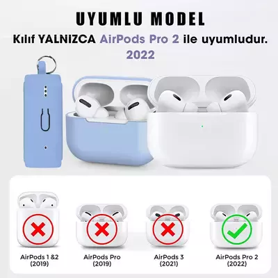 Microsonic AirPods Pro 2.Nesil Kılıf Askılı Mat Silikon Siyah