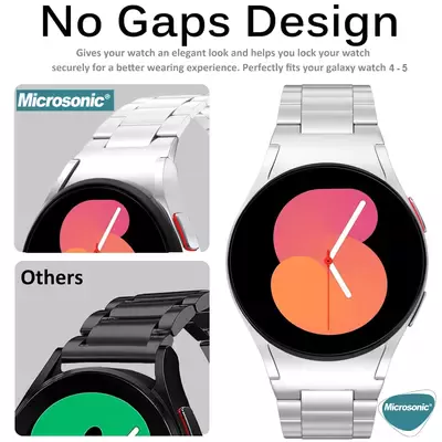 Microsonic Samsung Galaxy Watch 5 Pro 45mm Solid Steel Kordon Gümüş