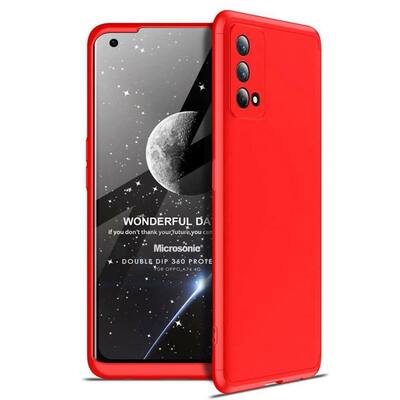 Microsonic Oppo A74 4G Kılıf Double Dip 360 Protective AYS Kırmızı