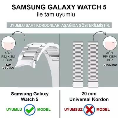 Microsonic Samsung Galaxy Watch 5 44mm Solid Steel Kordon Siyah