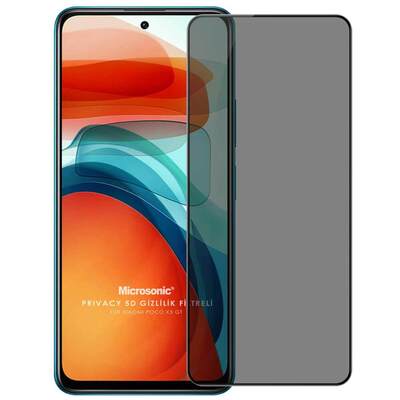 Microsonic Xiaomi Poco X3 GT Invisible Privacy Kavisli Ekran Koruyucu Siyah