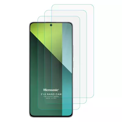 Microsonic Xiaomi Redmi Note 13 Pro 5G Screen Protector Nano Glass Cam Ekran Koruyucu (3`lü Paket)