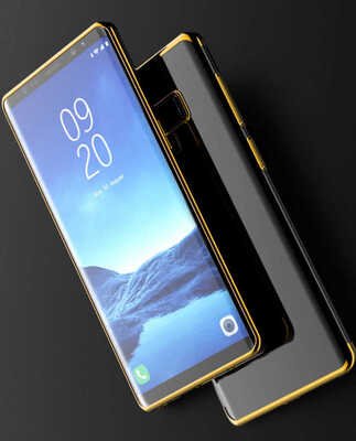 Microsonic Samsung Galaxy Note 9 Kılıf Skyfall Transparent Clear Gold