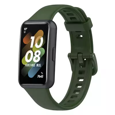 Microsonic Huawei Band 7 Kordon, Silicone Sport Band Koyu Yeşil