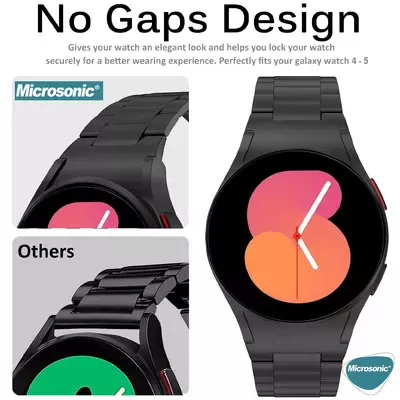 Microsonic Samsung Galaxy Watch 4 Classic 46mm Solid Steel Kordon Siyah