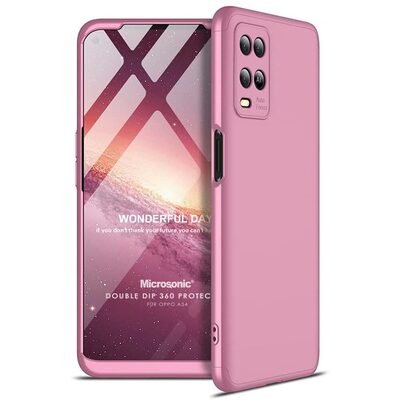 Microsonic Oppo A54 4G Kılıf Double Dip 360 Protective AYS Rose Gold