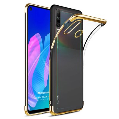 Microsonic Huawei Y7P Kılıf Skyfall Transparent Clear Gold