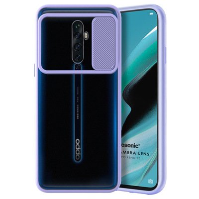 Microsonic Oppo Reno 2Z Kılıf Slide Camera Lens Protection Lila