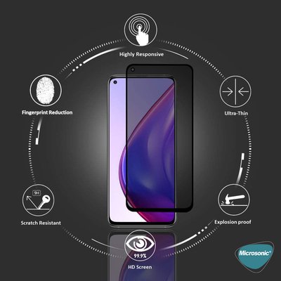 Microsonic Oppo Reno 5 Lite Invisible Privacy Kavisli Ekran Koruyucu Siyah