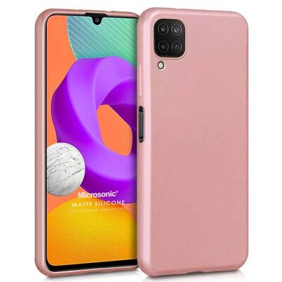 Microsonic Samsung Galaxy M22 Kılıf Matte Silicone Rose Gold