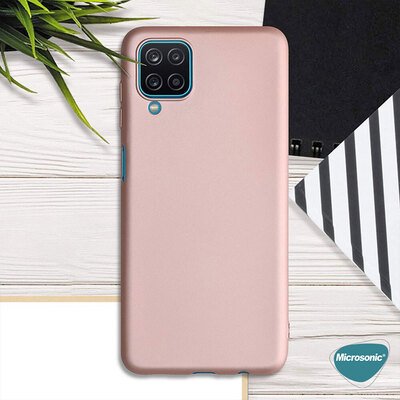 Microsonic Samsung Galaxy M22 Kılıf Matte Silicone Rose Gold