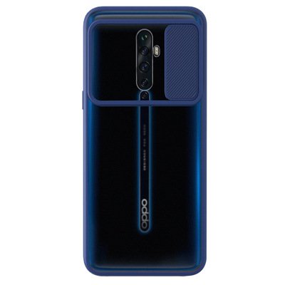 Microsonic Oppo Reno 2Z Kılıf Slide Camera Lens Protection Lacivert