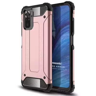 Microsonic Xiaomi Poco M5s Kılıf Rugged Armor Rose Gold