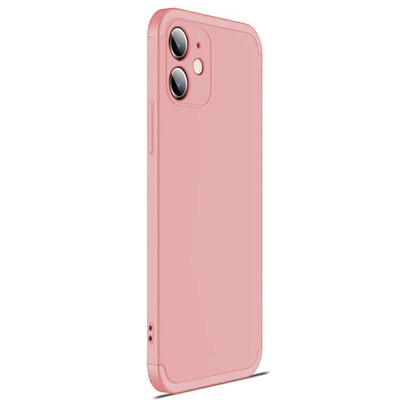 Microsonic Apple iPhone 12 Kılıf Double Dip 360 Protective AYS Rose Gold