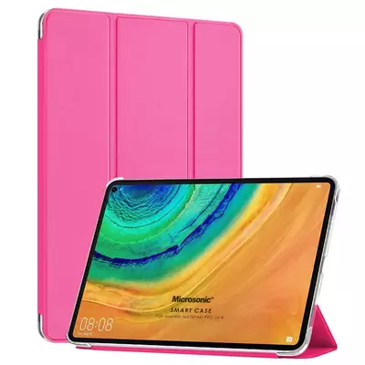 Microsonic Huawei MatePad 10.4'' Kılıf Slim Translucent Back Smart Cover Pembe