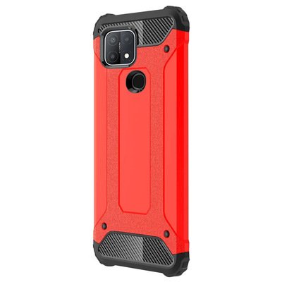 Microsonic Oppo A15 Kılıf Rugged Armor Kırmızı