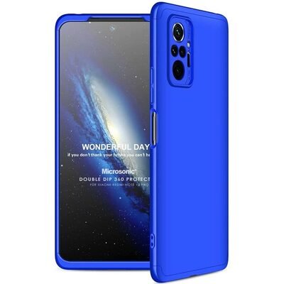 Microsonic Xiaomi Redmi Note 10 Pro Kılıf Double Dip 360 Protective AYS Mavi