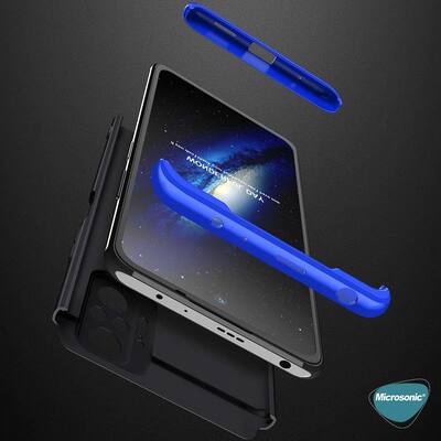 Microsonic Xiaomi Redmi Note 10 Pro Kılıf Double Dip 360 Protective AYS Mavi