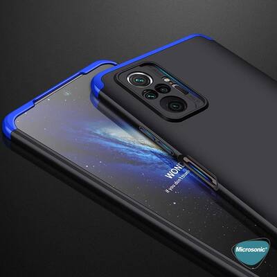 Microsonic Xiaomi Redmi Note 10 Pro Kılıf Double Dip 360 Protective AYS Mavi