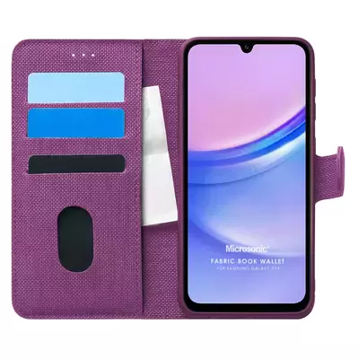 Microsonic Samsung Galaxy A16 Kılıf Fabric Book Wallet Mor