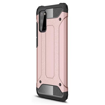 Microsonic Samsung Galaxy S20 Kılıf Rugged Armor Rose Gold