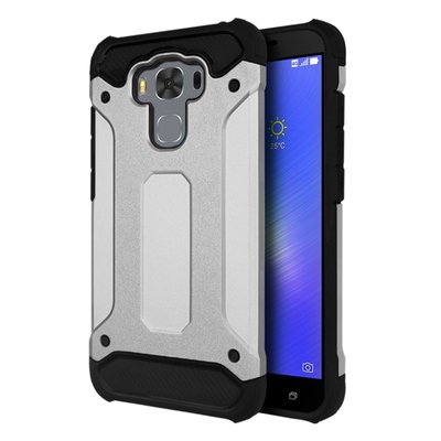 Microsonic Asus Zenfone 3 Max ZC553KL Kılıf Rugged Armor Gümüş