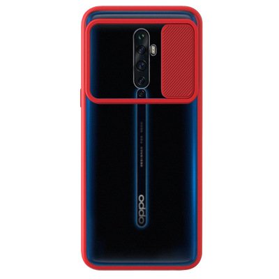 Microsonic Oppo Reno 2Z Kılıf Slide Camera Lens Protection Kırmızı