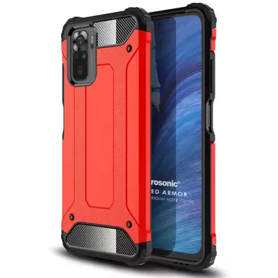 Microsonic Xiaomi Poco M5s Kılıf Rugged Armor Kırmızı