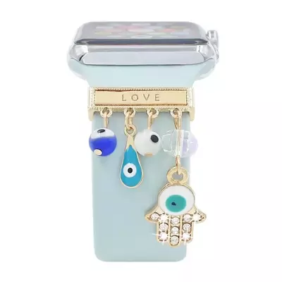 Microsonic Apple Watch 8 41mm Kordon Süsü Charm Love Hamsa