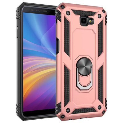 Microsonic Samsung Galaxy J4 Plus Kılıf Military Ring Holder Rose Gold