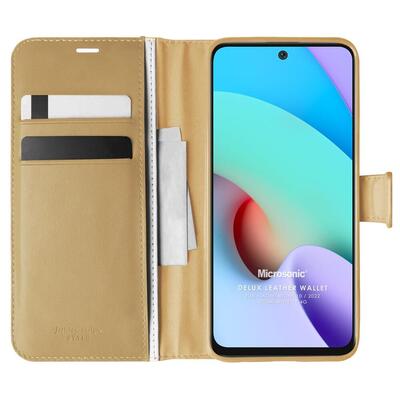 Microsonic Xiaomi Redmi Note 11 4G Kılıf Delux Leather Wallet Gold