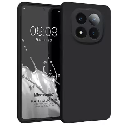 Microsonic Matte Silicone Xiaomi Redmi Note 14 Pro Plus Kılıf Siyah