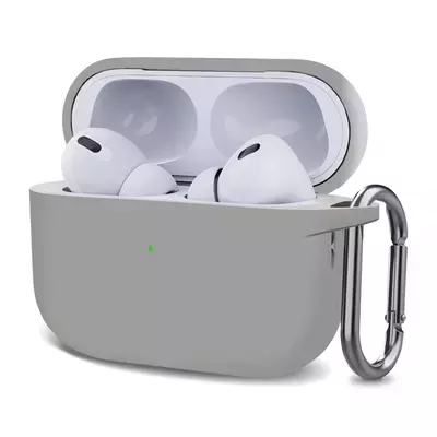 Microsonic AirPods Pro 2.Nesil Kılıf Askılı Mat Silikon Açık Gri