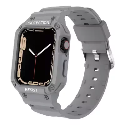 Microsonic Apple Watch 8 45mm Kordon Single Apex Resist Açık Gri