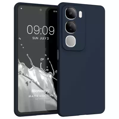 Microsonic Matte Silicone Vivo Y19s Kılıf Lacivert
