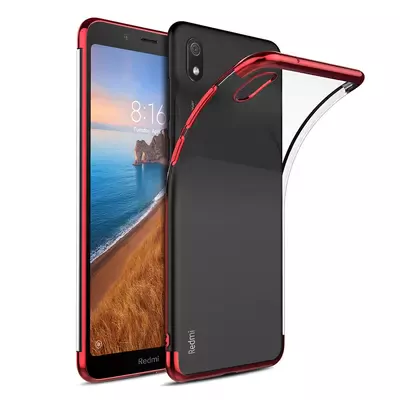 Microsonic Xiaomi Redmi 7A Kılıf Skyfall Transparent Clear Kırmızı