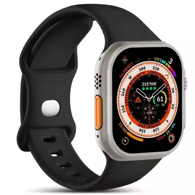 Microsonic Apple Watch Series 10 42mm Kordon ActiveFlex Wristband Siyah