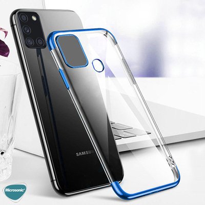 Microsonic Samsung Galaxy A21s Kılıf Skyfall Transparent Clear Kırmızı