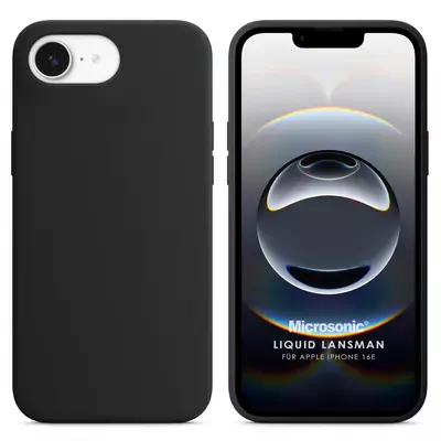 Microsonic Apple iPhone 16e Kılıf Liquid Lansman Silikon Siyah