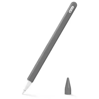 Microsonic Apple Pencil (2. nesil) Kılıf Mat Silikon V2 Koyu Gri