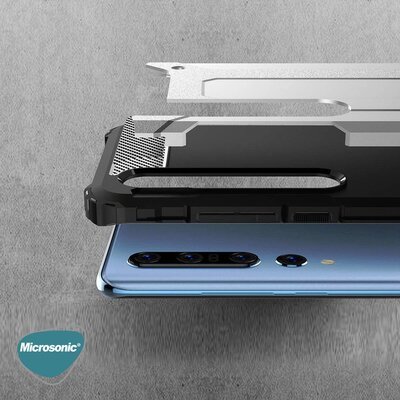 Microsonic Xiaomi Mi 10 Pro Kılıf Rugged Armor Gümüş