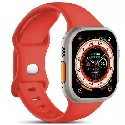 Microsonic Apple Watch Series 10 42mm Kordon ActiveFlex Wristband Kırmızı